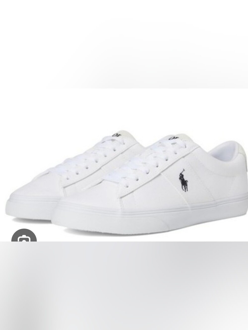 Polo Ralph Lauren White Sneaker with Navy & Gold Logo